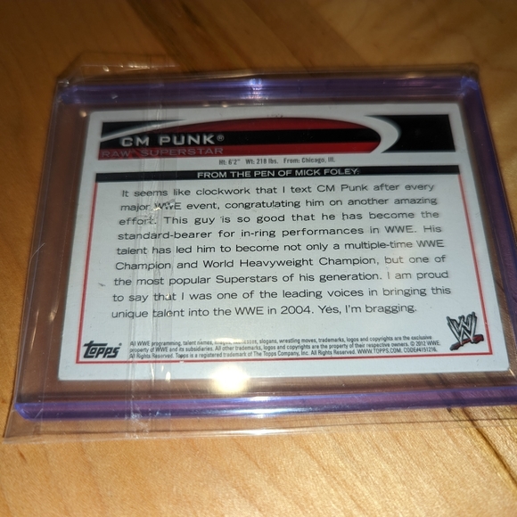 CM Punk Jersey Card Swatch Relic Patch Card WWE Wrestling Card - Picture 2 of 2
